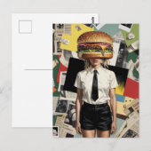 Surreal Cheeseburger Woman Briefkaart (Voorkant / Achterkant)