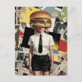 Surreal Cheeseburger Woman Briefkaart (Voorkant)