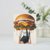 Surreal Cheeseburger Woman Briefkaart (Staand voorkant)