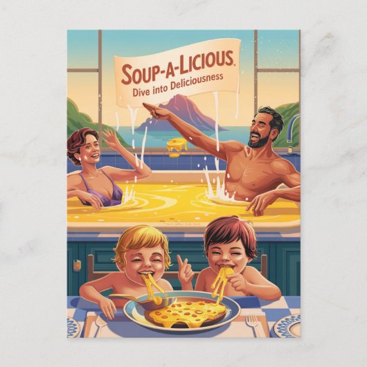 Surreal Cheesy Pool Briefkaart (Voorkant)