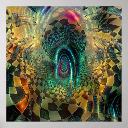 Surreal Chess Board Poster (Voorkant)