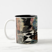 Surreal chess game tweekleurige koffiemok (Links)