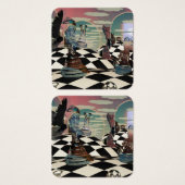 Surreal chess game vierkante visitekaartjes (Voorkant /achterkant)