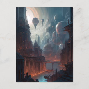 Surreal City Fantasy Art Briefkaart
