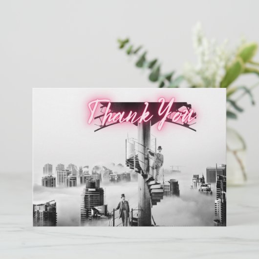  Surreal City Scene Dank je Kaart (Staand voorkant)