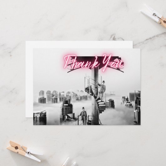  Surreal City Scene Dank je Kaart (Voorkant / Achterkant in situ)