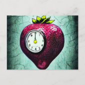 Surreal Clock Strawberry Briefkaart (Voorkant)