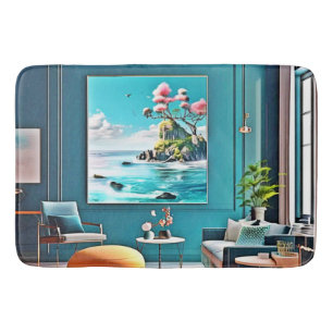 Surreal Coastal Paradise Wall Art voor moderne hui Badmat