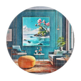 Surreal Coastal Paradise Wall Art voor moderne hui Snijplank