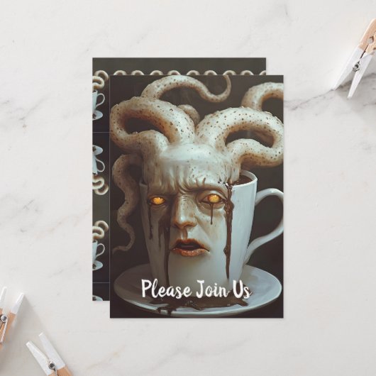 Surreal Coffee Octopus Kaart (Voorkant / Achterkant in situ)