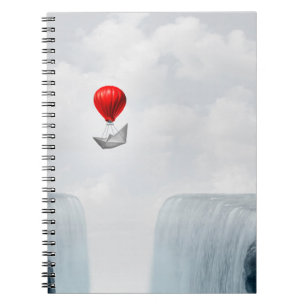 Surreal concept en creatieve oplossingsmetafoor al notitieboek