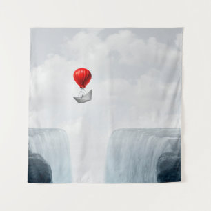 Surreal concept en creatieve oplossingsmetafoor al wandkleed