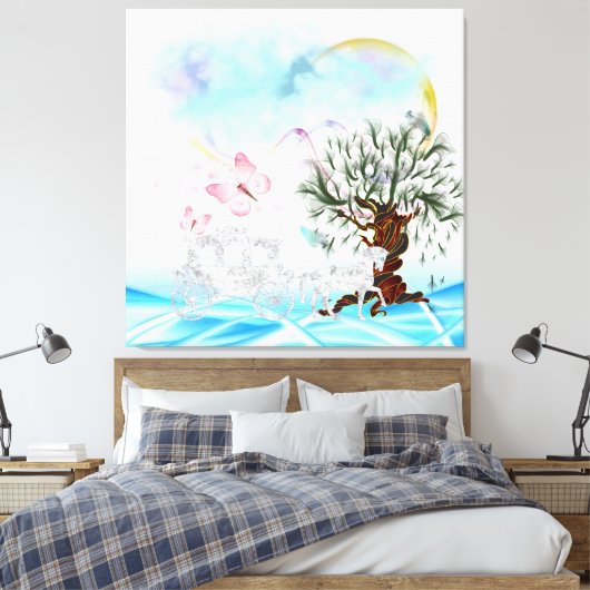 Surreal Crystal Horse Carriage Wrapped Canvas (Insitu (Slaapkamer))