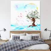 Surreal Crystal Horse Carriage Wrapped Canvas Afdruk (Insitu (Slaapkamer))