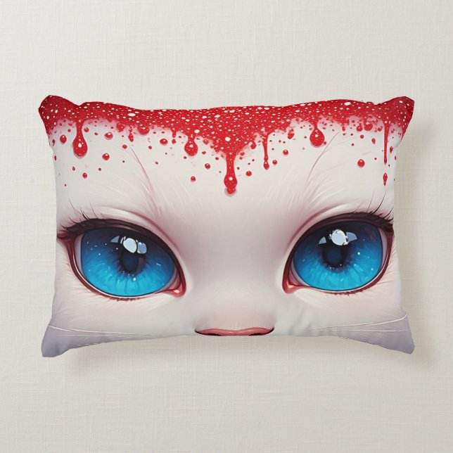 Surreal Cute Grote Blauwe Ogen Accent Kussen (Voorkant)