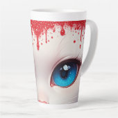 Surreal Cute Grote Blauwe Ogen Latte Mok (Rechterhoek)