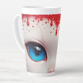 Surreal Cute Grote Blauwe Ogen Latte Mok (Linkerhoek)
