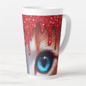 Surreal Cute Grote Blauwe Ogen Latte Mok (Rechterhoek)