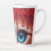 Surreal Cute Grote Blauwe Ogen Latte Mok (Rechts)
