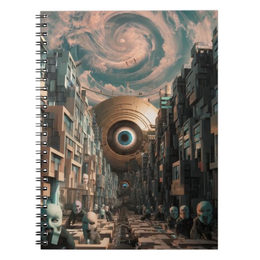 Surreal Cyberpunk City Notitieboek (Voorkant)