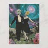 Surreal Dancing Flower People Adventure Collage Briefkaart (Voorkant)