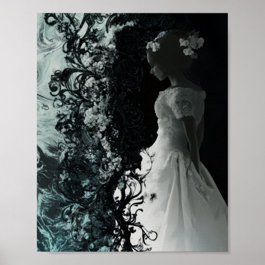 Surreal Dark Bride Wall Art  Gothic Fantasy Poster (Voorkant)