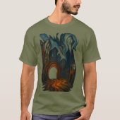 Surreal Dark Cityscape Art Ghostly Figure Painting T-shirt (Voorkant)