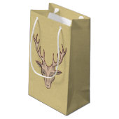  Surreal Deer Head Antlers Klein Cadeauzakje (Achterkant Gekanteld)