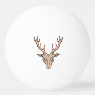 Surreal Deer Head Antlers Pingpongbal