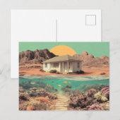 Surreal Desert House with Underwater Reef Briefkaart (Voorkant / Achterkant)