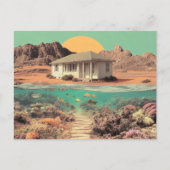 Surreal Desert House with Underwater Reef Briefkaart (Voorkant)