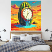 Surreal Desert Klok Kunst Canvas Afdruk (Insitu (Slaapkamer))