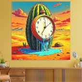 Surreal Desert Klok Kunst Canvas Afdruk (Insitu (Woonkamer))