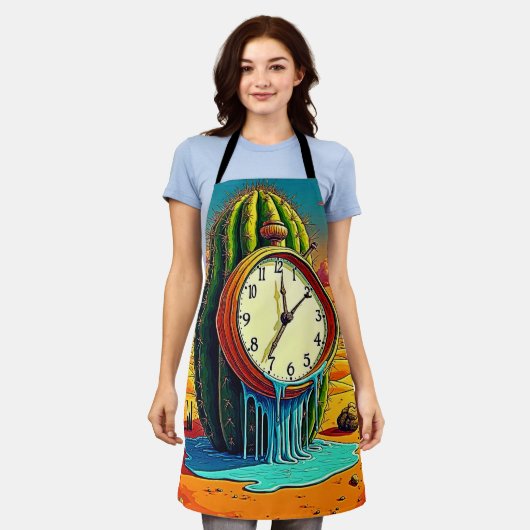 Surreal Desert Klok Kunst Schort (Gedragen)