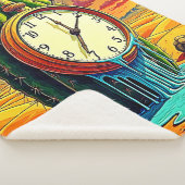 Surreal Desert Klok Kunst Sherpa Deken (3/4)