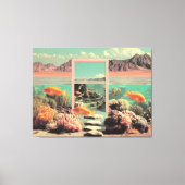 Surreal Desert Ocean with Door Canvas Afdruk (Voorkant)