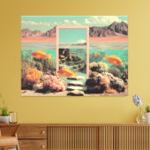 Surreal Desert Ocean with Door Canvas Afdruk (Insitu (Woonkamer))