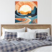 Surreal Desert Sunset Abstract Canvas Afdruk (Insitu (Slaapkamer))