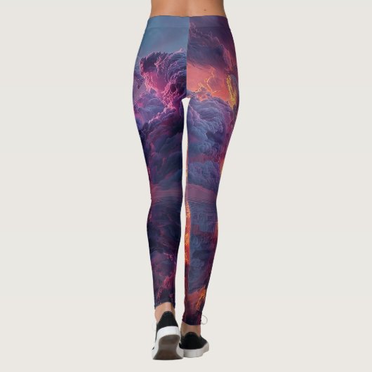 Surreal Dramatic Clouds With Fiery Sunset Leggings (Achterkant)