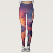 Surreal Dramatic Clouds With Fiery Sunset Leggings (Voorkant)