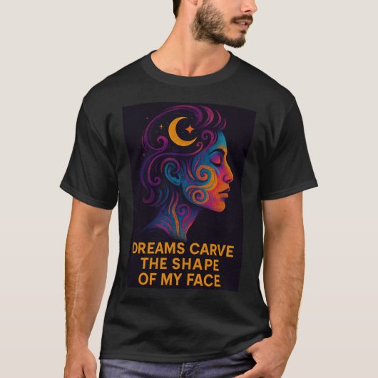 Surreal Dream Portrait Neon Art T-shirt (Voorkant)