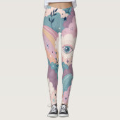 Surreal Dreamcore Texture – Seamless Ethereal  Leggings (Voorkant)
