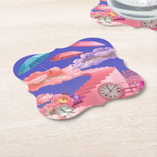 Surreal Dreamlike Bracket Onderzetter Set (Gekanteld)