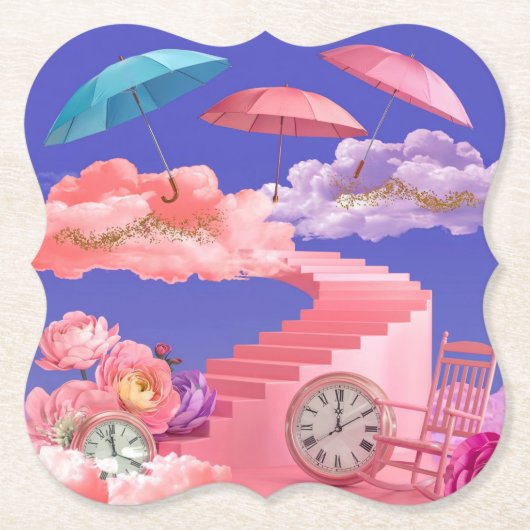 Surreal Dreamlike Bracket Onderzetter Set (Voorkant)