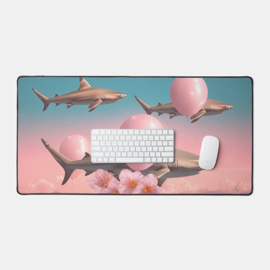 Surreal Dreamscape with Sharks and Balloons Bureaumat (Keyboard & Muis)