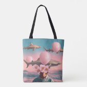 Surreal Dreamscape with Sharks and Balloons Tote Bag (Achterkant)