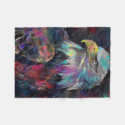 Surreal Eagle Fleece Deken (Voorkant (Horizontaal))