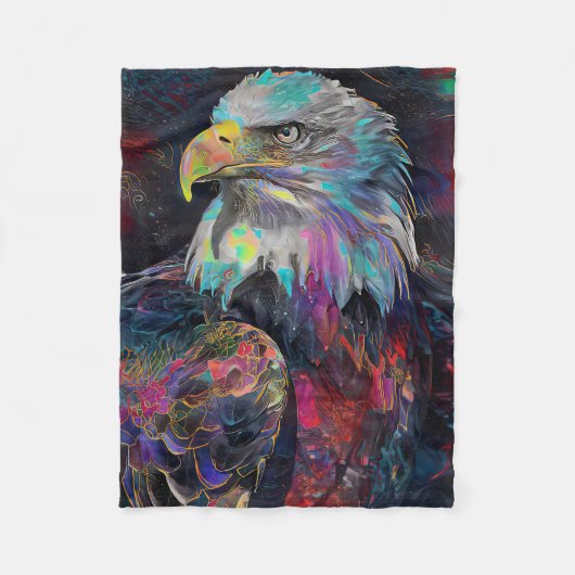 Surreal Eagle Fleece Deken (Voorkant)