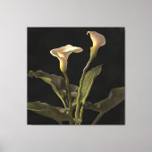 Surreal Easter Lilies op een zwarte achtergrond Canvas Afdruk (Voorkant)