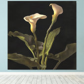 Surreal Easter Lilies op een zwarte achtergrond Canvas Afdruk (Insitu (Houten vloer))